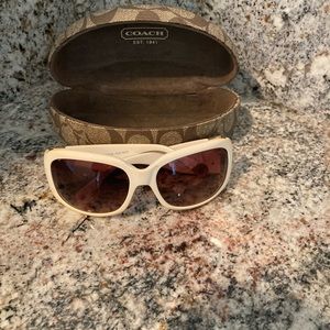 Coach white sunglasses